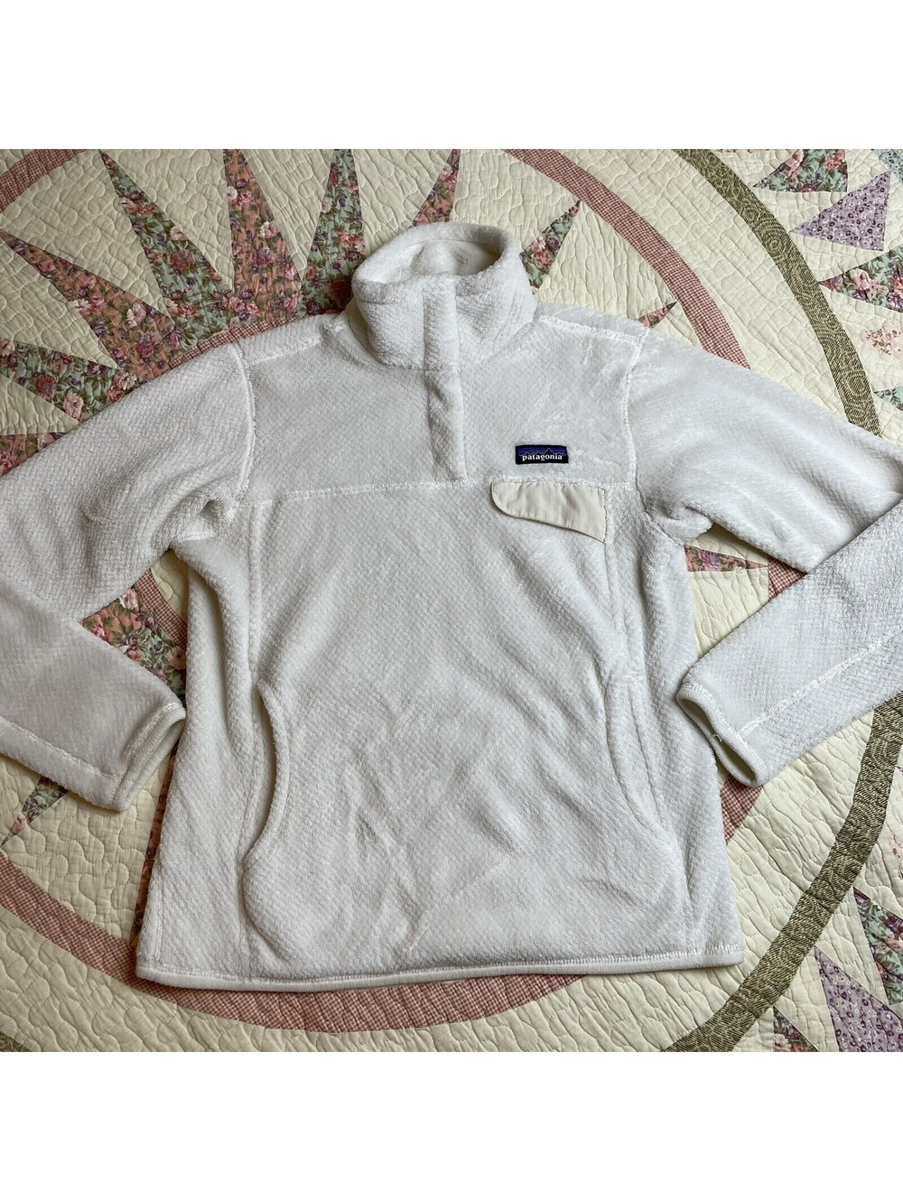 Patagonia Re-Tool Snap-T Fleece Jacket Pullover Off White Women’s SMALL
